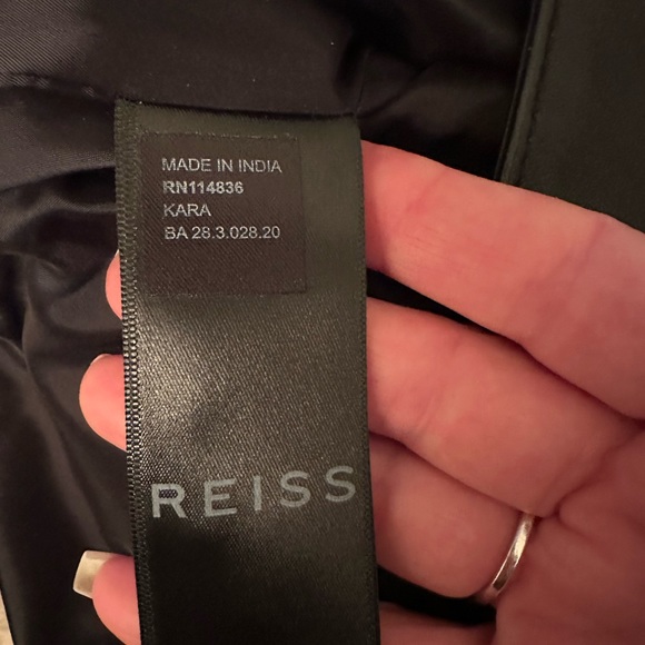 NWT NEW REISS Soft Sheep’s Leather Black Lined Skirt. STUNNING. Side Zip 10-12 - Picture 5 of 8